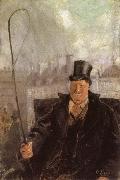 Christian Krohg Paris Hackney Cab Driver oil painting artist